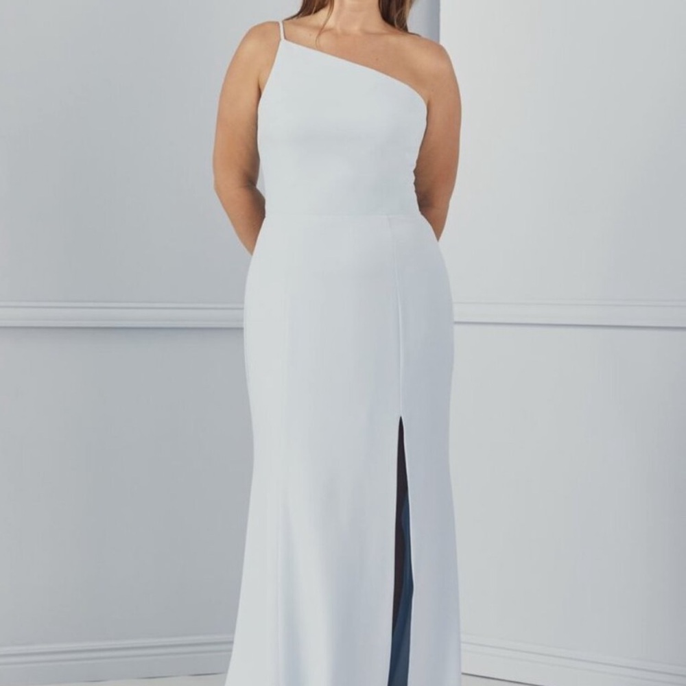 Amsale One-Shoulder Sloan Gown in New Ice
